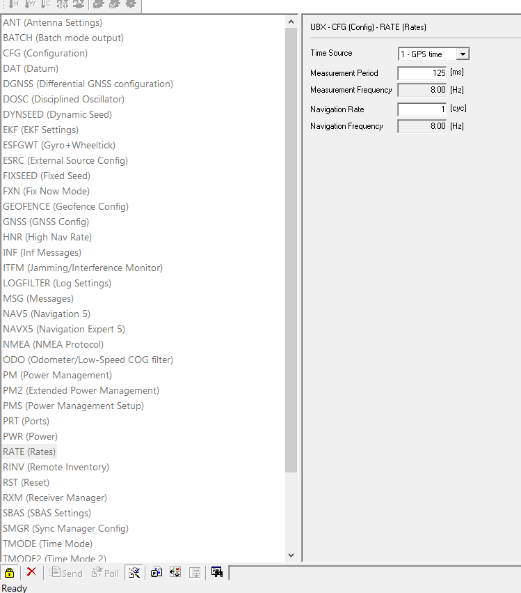u-center RATE measurement period